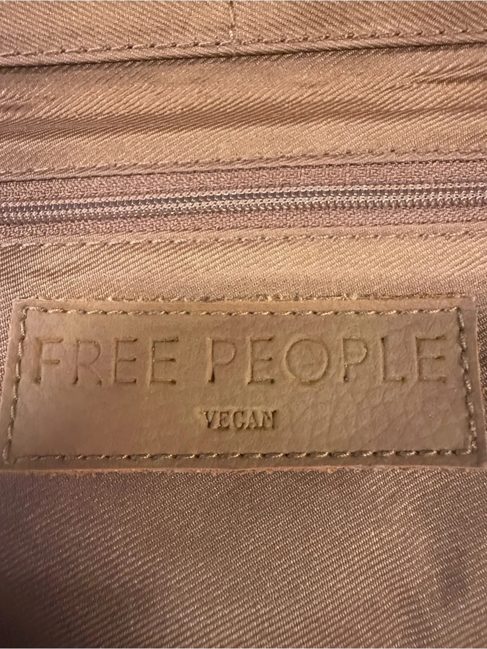 Free People Distressed Vegan Leather Zip Wallet Wristlet NWT Brown